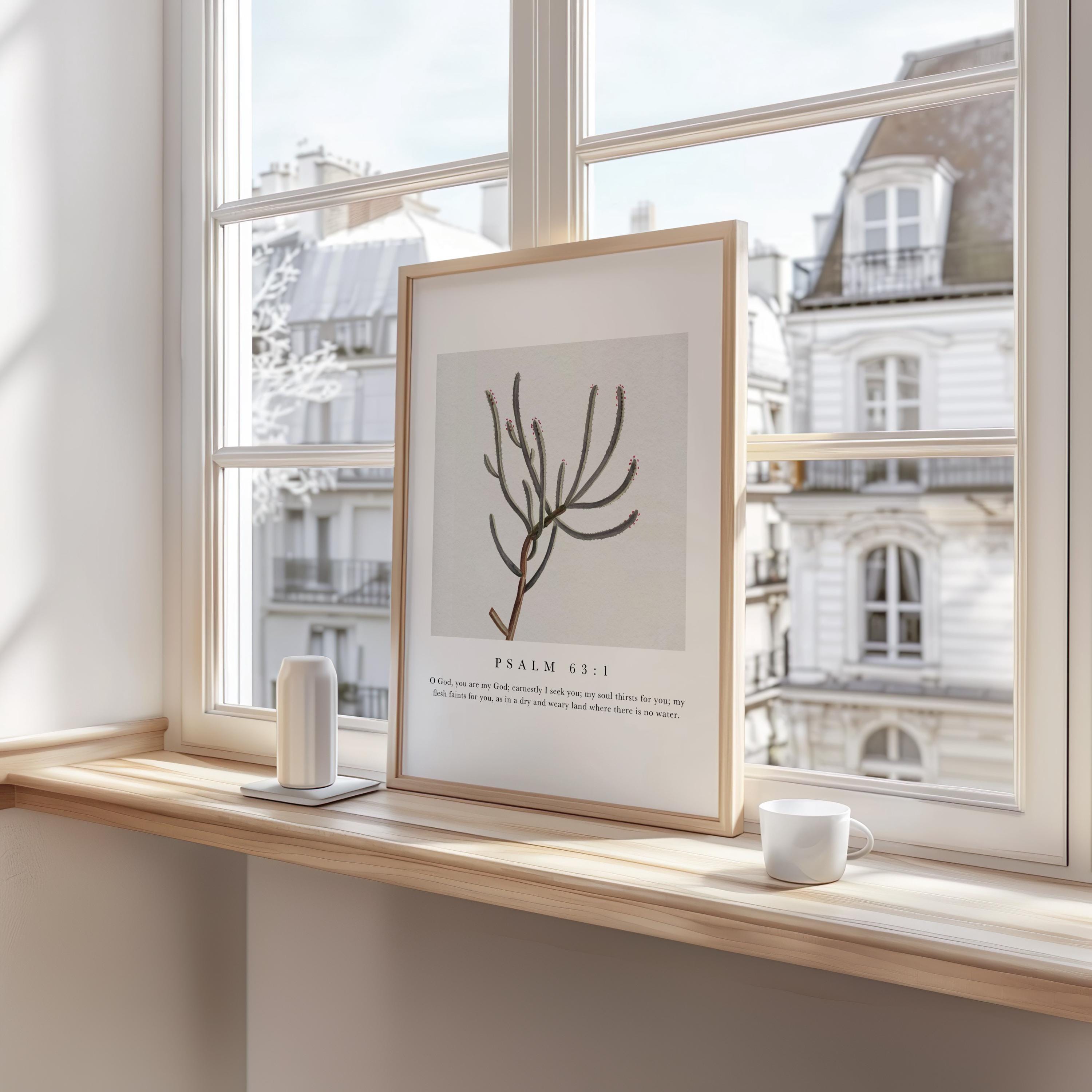 Psalm 63:1 Scripture Wall Art - Dry and Weary Botanical Print - Reflourish Collective