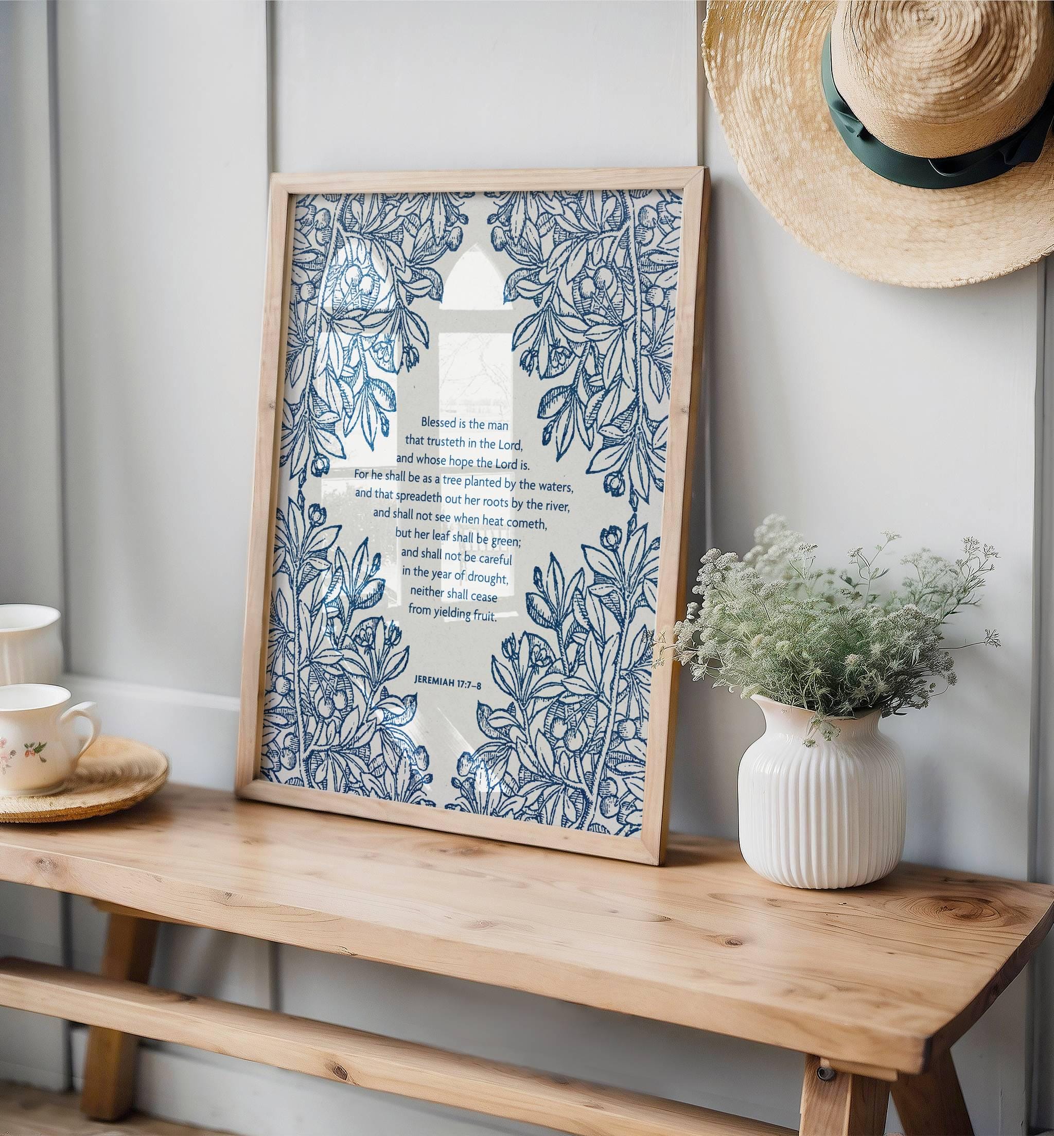 Jeremiah 17:7-8 - Blessed Is the Man | Botanical Art - Reflourish Collective