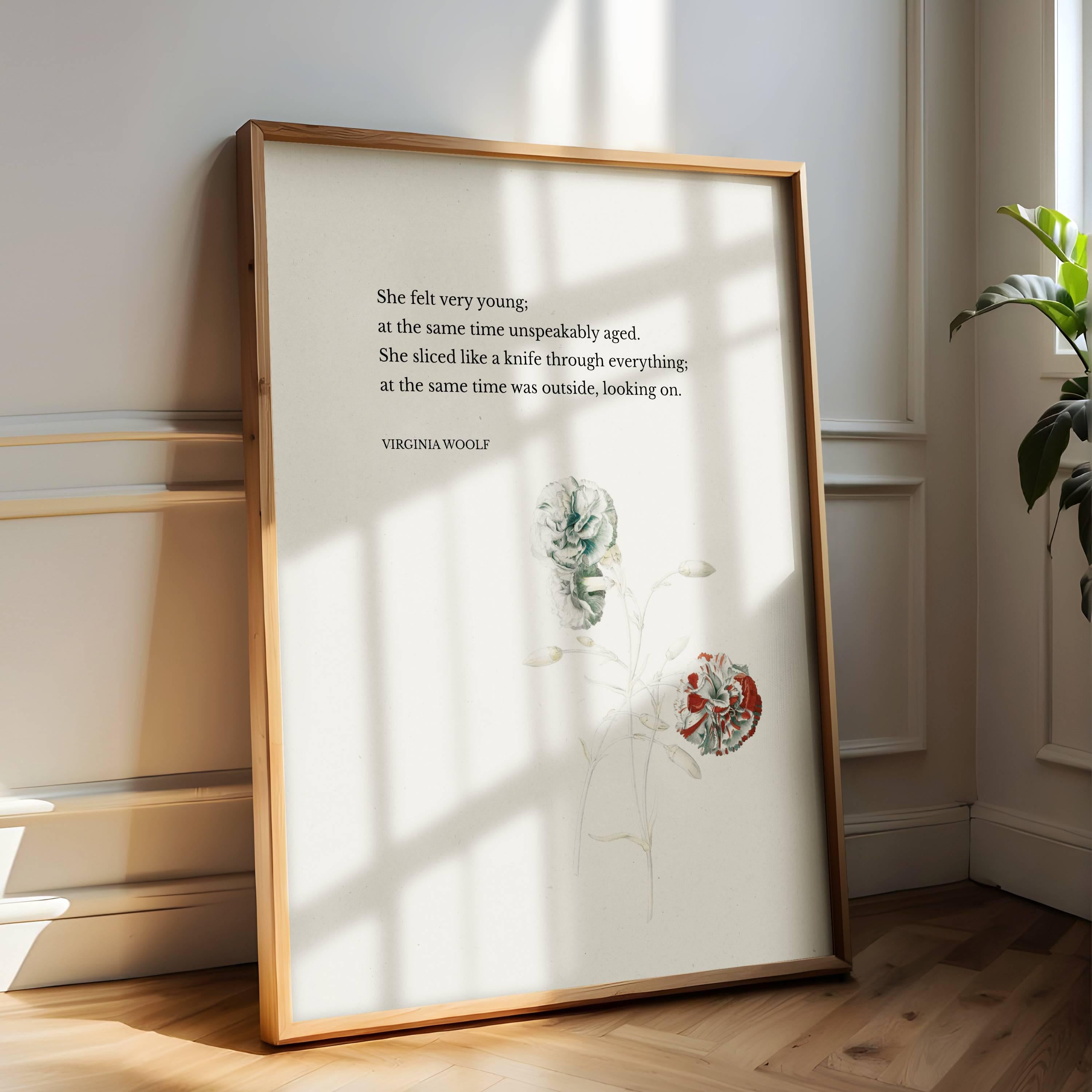 Virginia Woolf - She Felt Very Young | Botanical Art - Reflourish Collective
