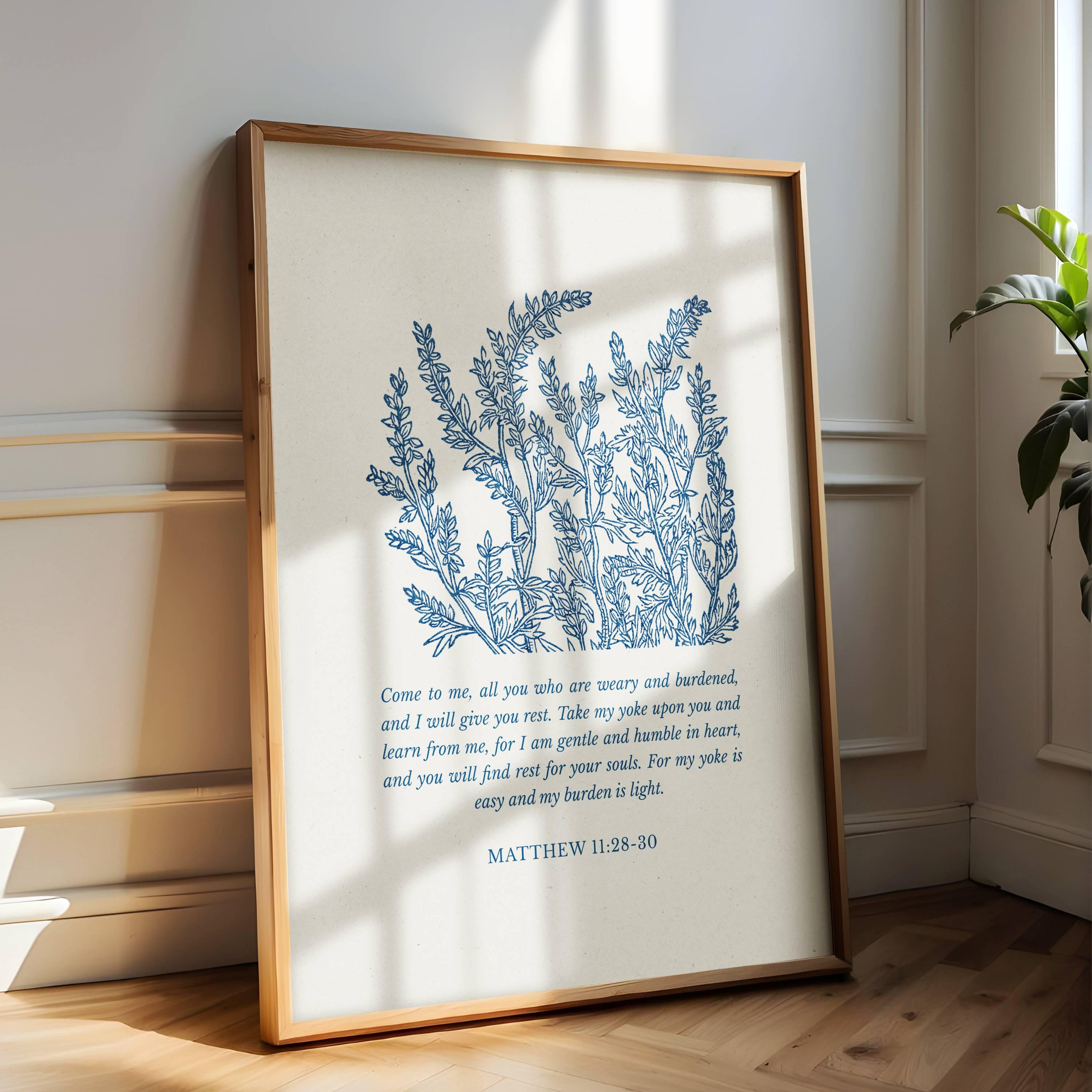 Matthew 11:28-30 - Come to Me | Botanical Art - Reflourish Collective