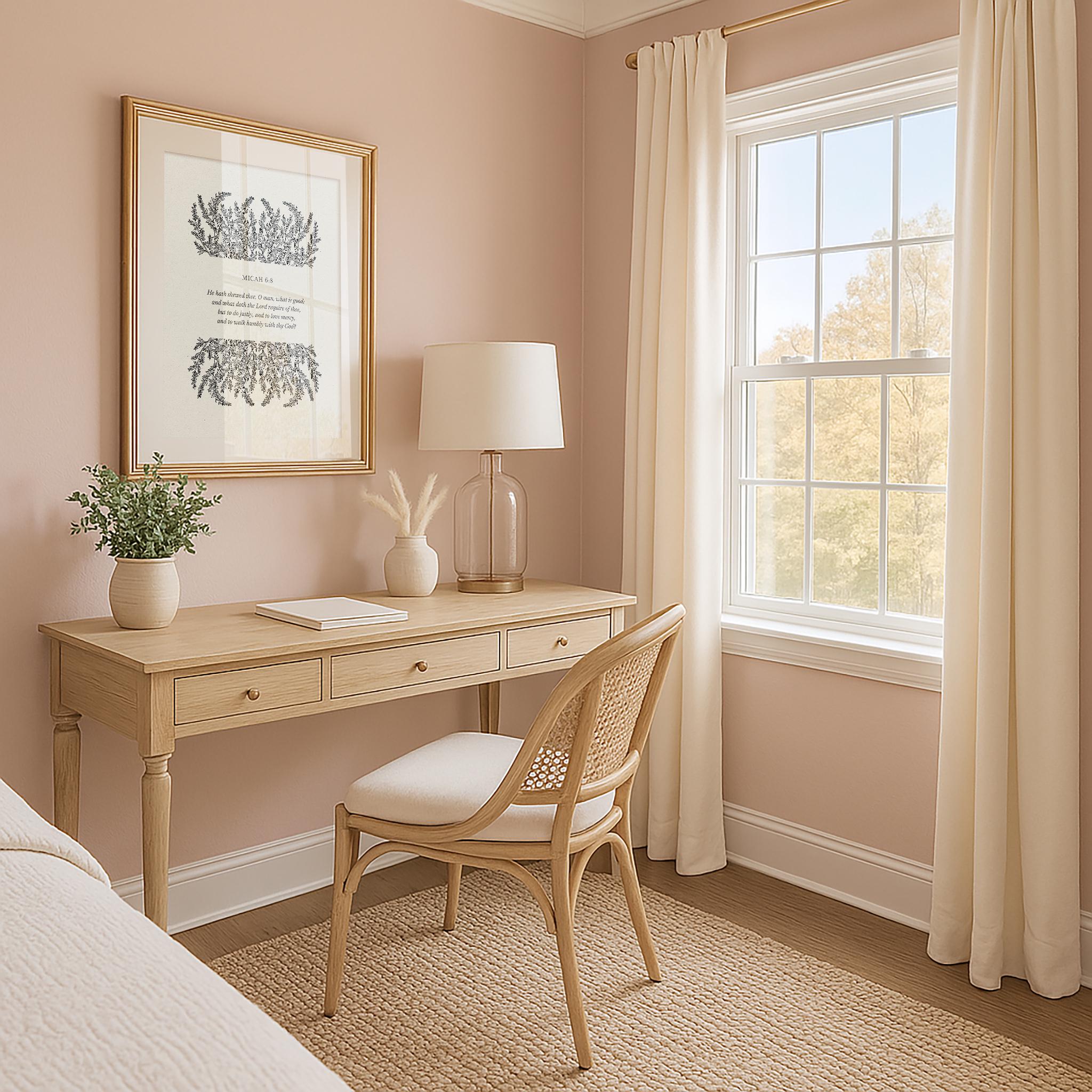 Micah 6:8 Scripture Wall Art - Walk With God Justice Mercy Digital Print - Reflourish Collective