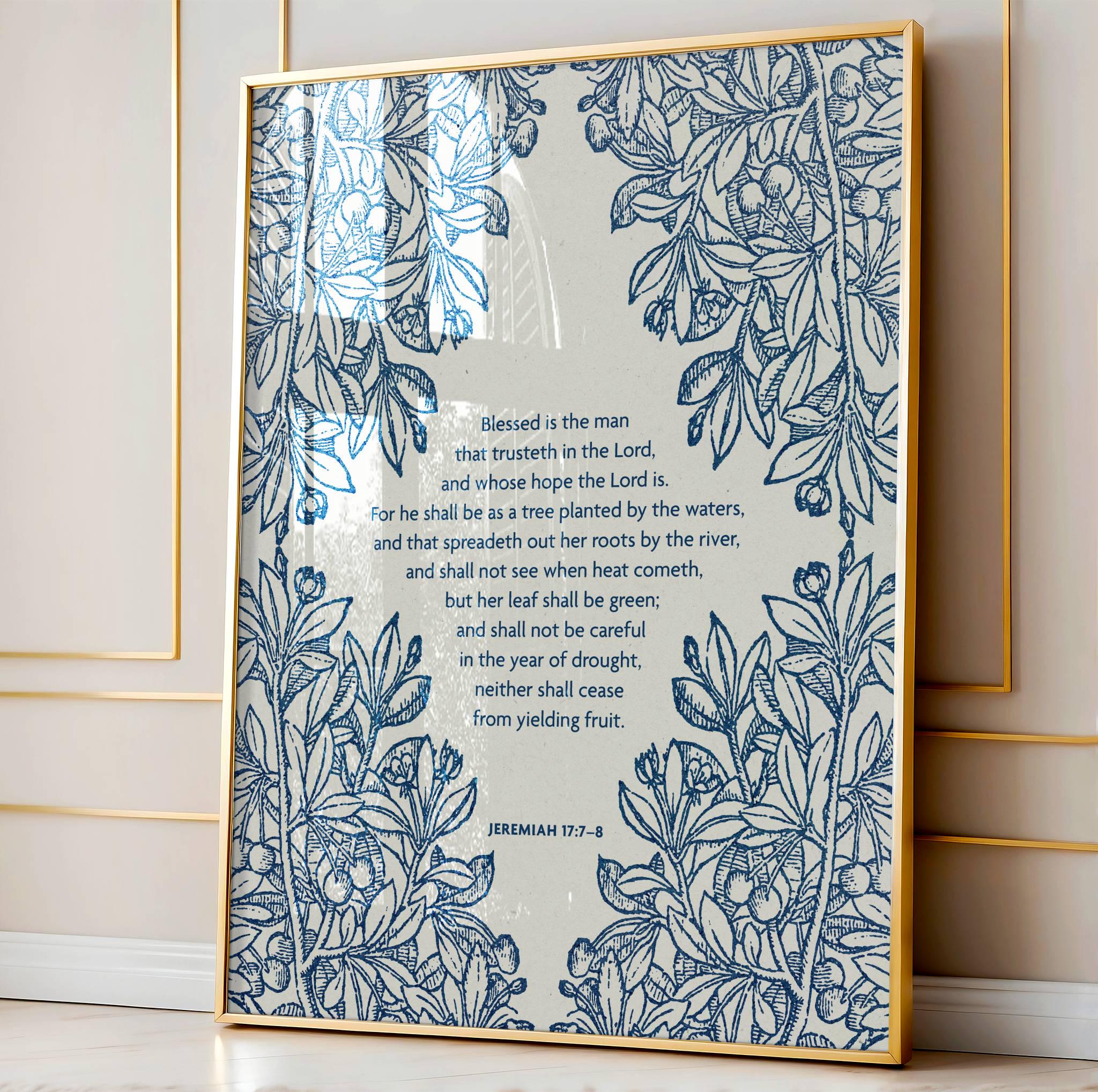 Jeremiah 17:7-8 - Blessed Is the Man | Botanical Art - Reflourish Collective