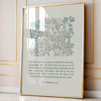 Matthew 6:9 Scripture Wall Art - The Lord's Prayer Blue Floral Print - Reflourish Collective