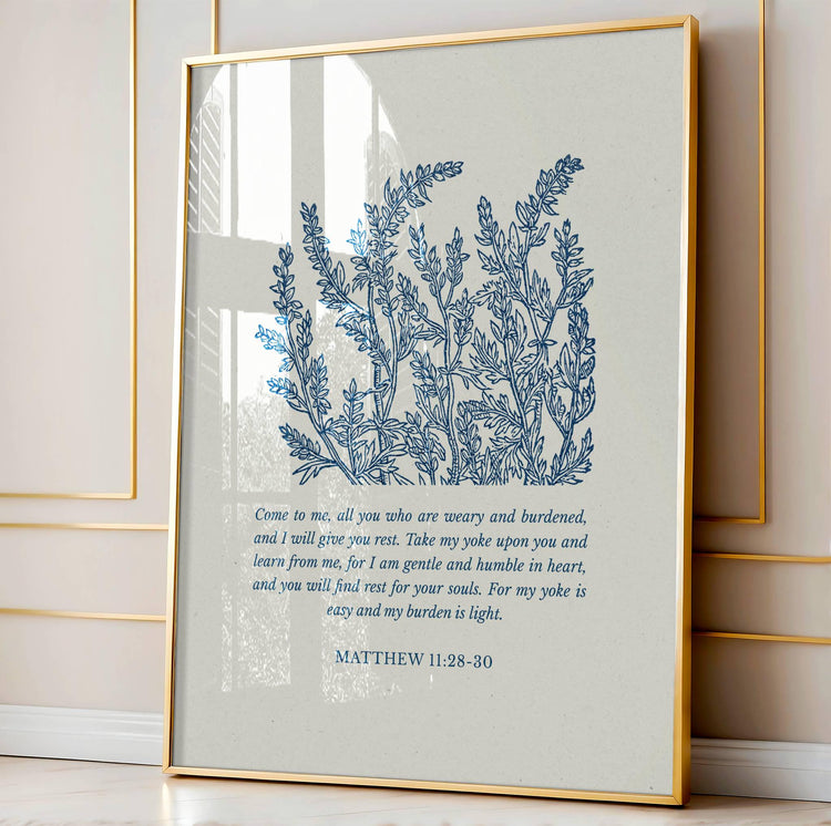 Matthew 11:28-30 - Come to Me | Botanical Art - Reflourish Collective
