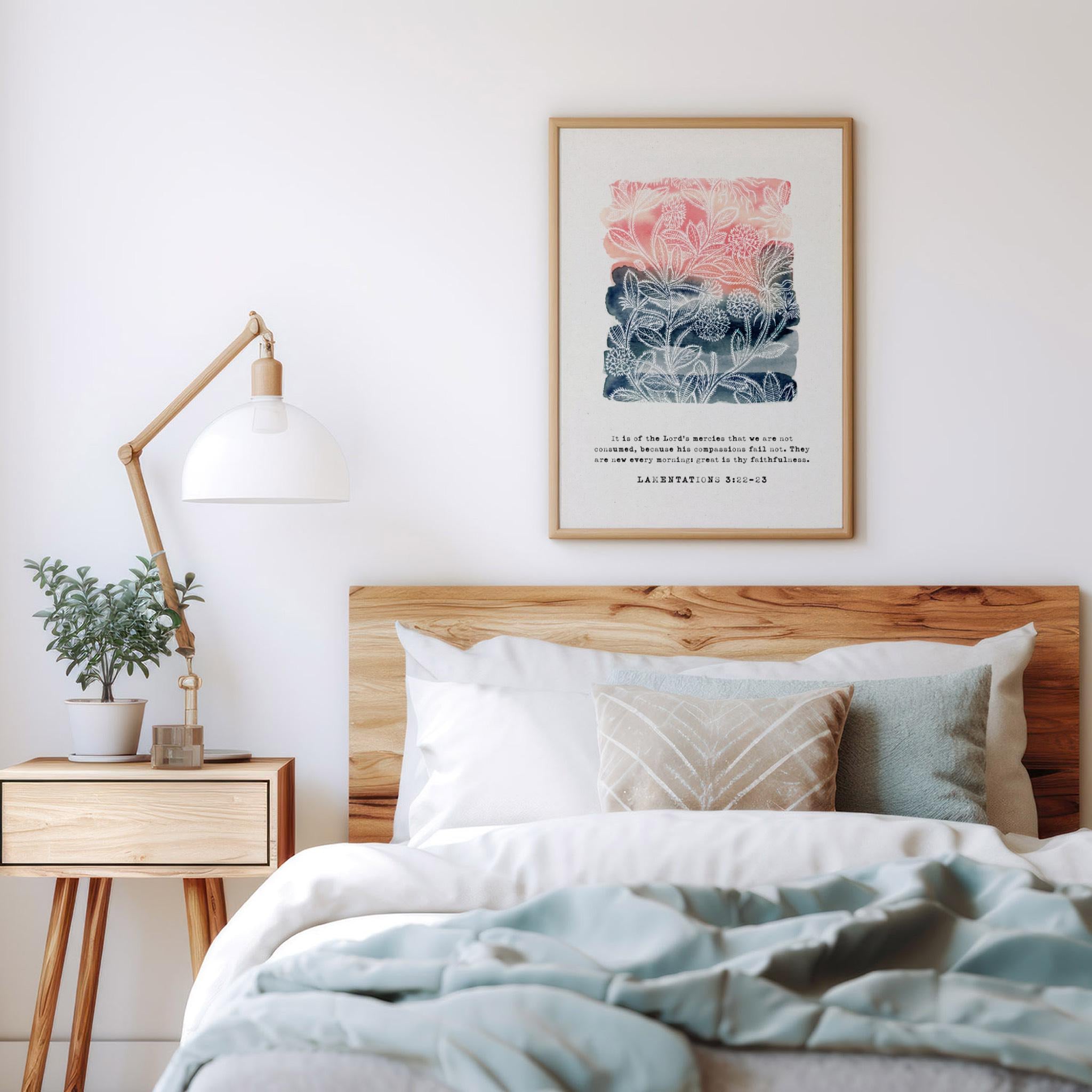 Lamentations 3:22-23 Scripture Wall Art - Great is Thy Faithfulness Digital Print - Reflourish Collective