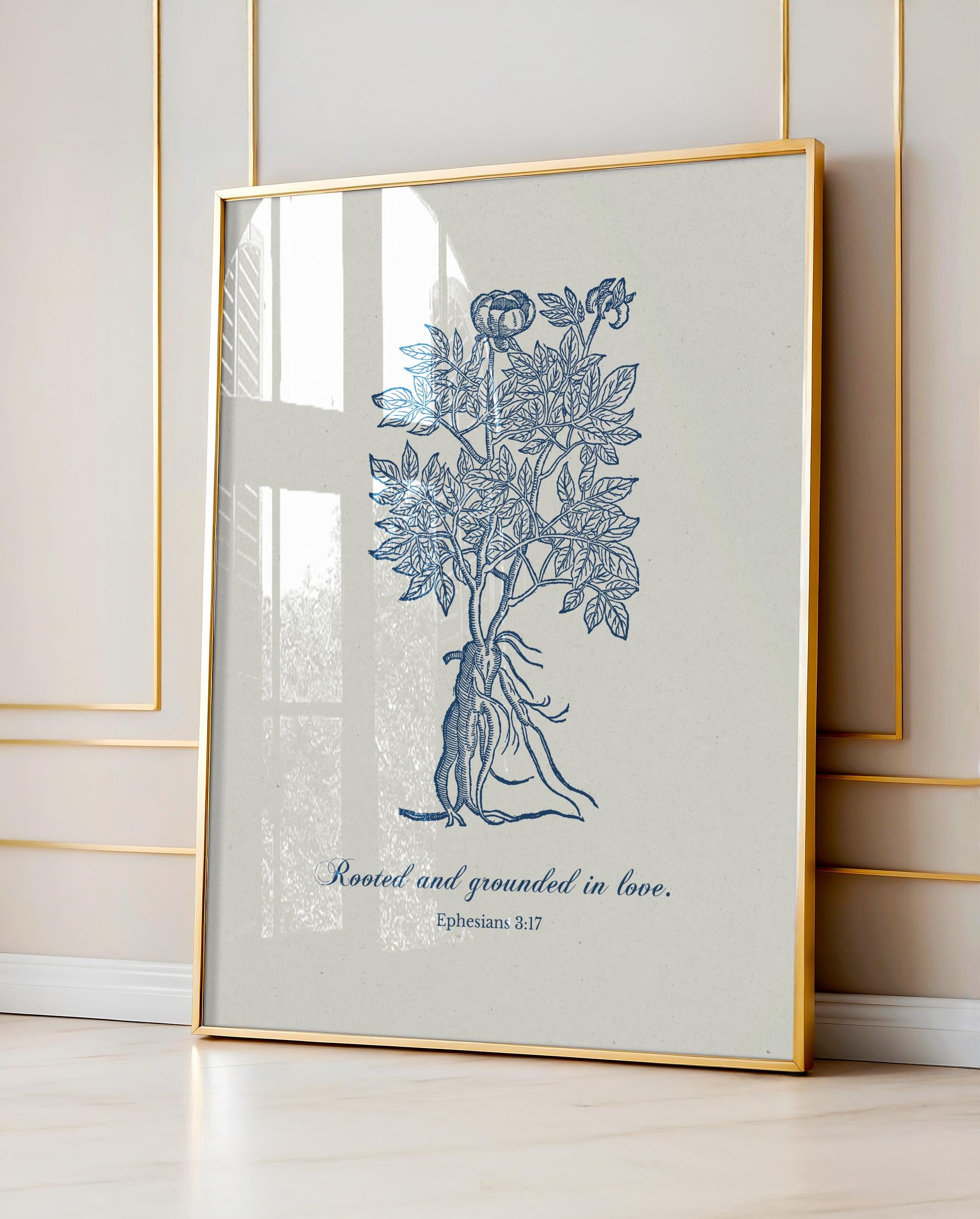 Ephesians 3:17 - Rooted and Grounded in Love | Botanical Art - Reflourish Collective