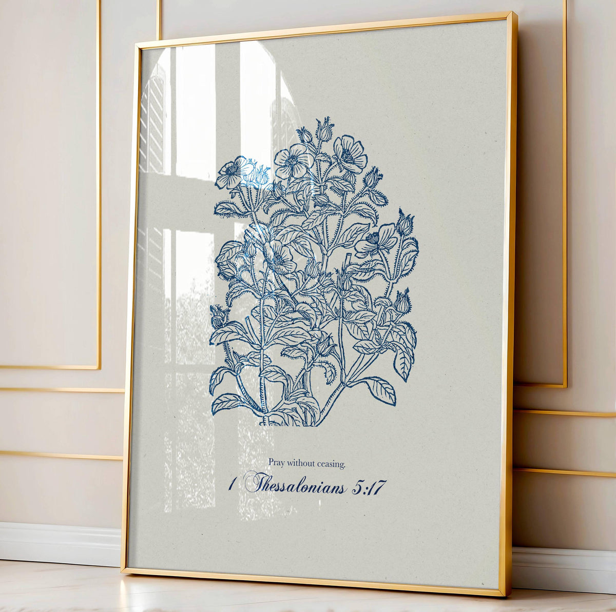 1 Thessalonians 5:17 Scripture Wall Art - Pray Without Ceasing Digital Print - Reflourish Collective