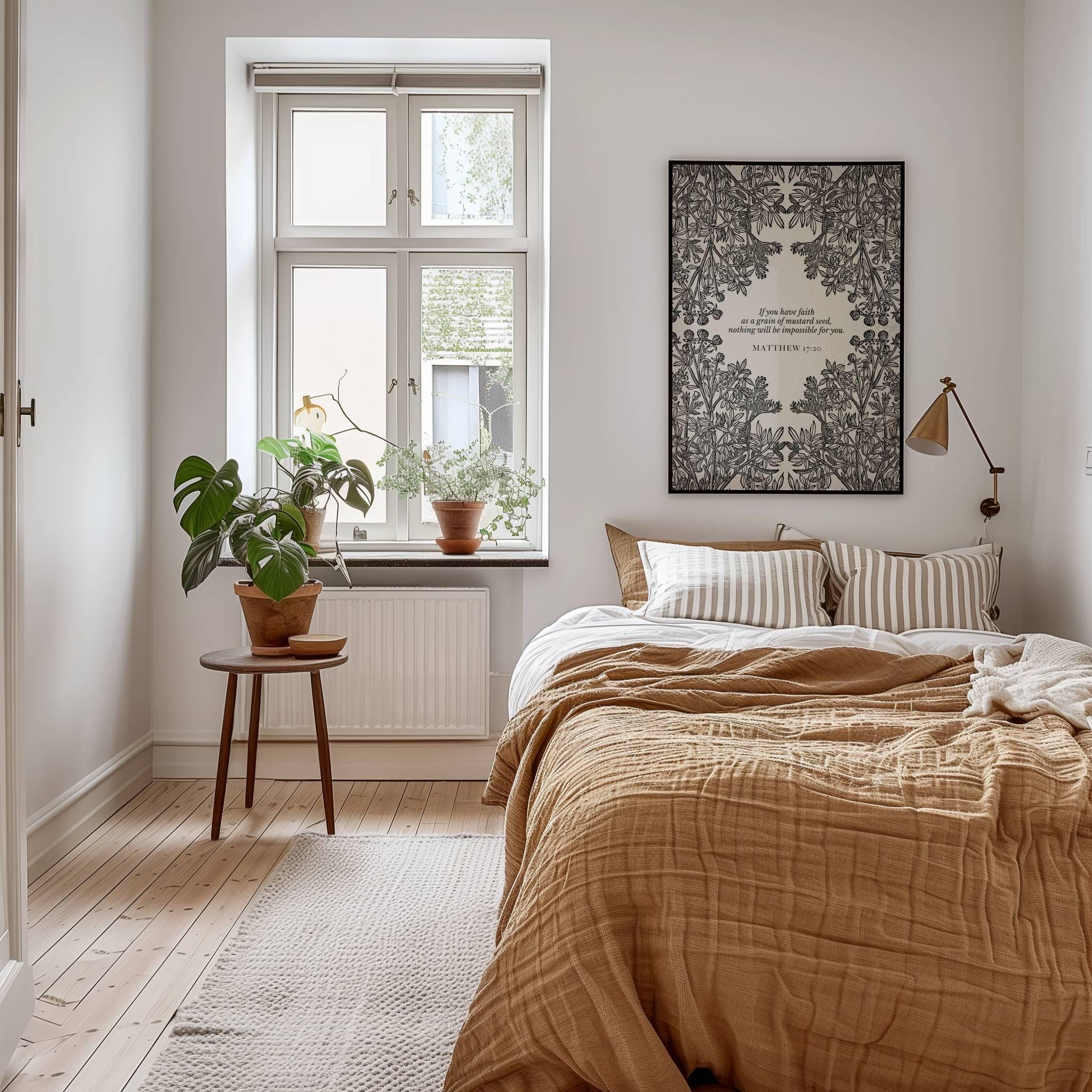 Matthew 17:20 Scripture Wall Art - Mustard Seed Faith Digital Print - Reflourish Collective