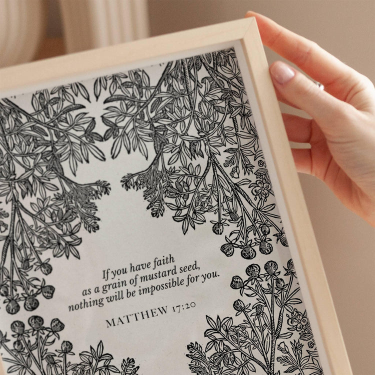 Matthew 17:20 Scripture Wall Art - Mustard Seed Faith Digital Print - Reflourish Collective
