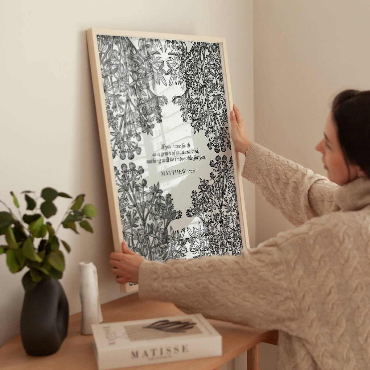 Matthew 17:20 Scripture Wall Art - Mustard Seed Faith Digital Print - Reflourish Collective
