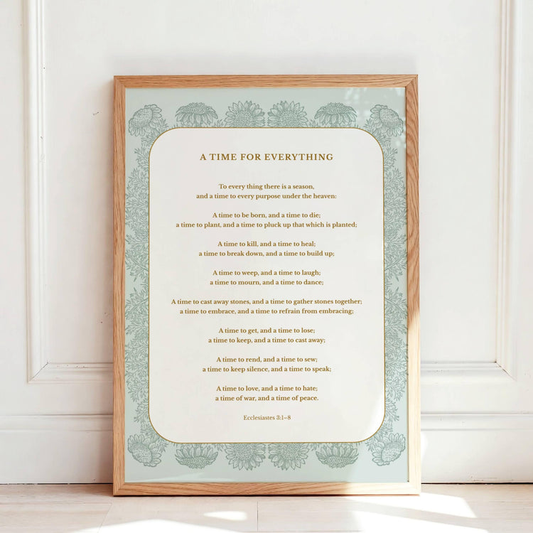 Ecclesiastes 3:1-8 – Vintage Botanical Scripture Print