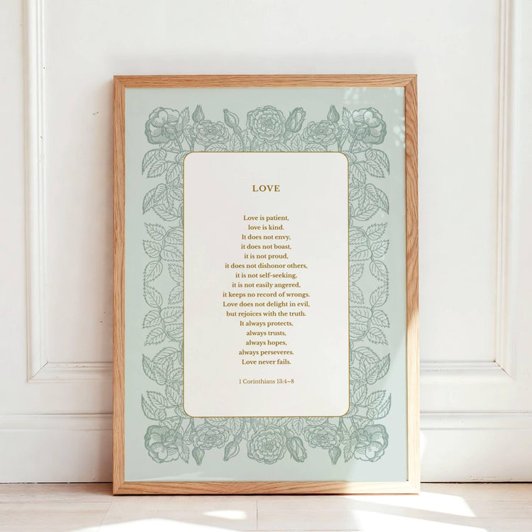1 Corinthians 13:4-8 - Love Is Patient Bible Verse Print