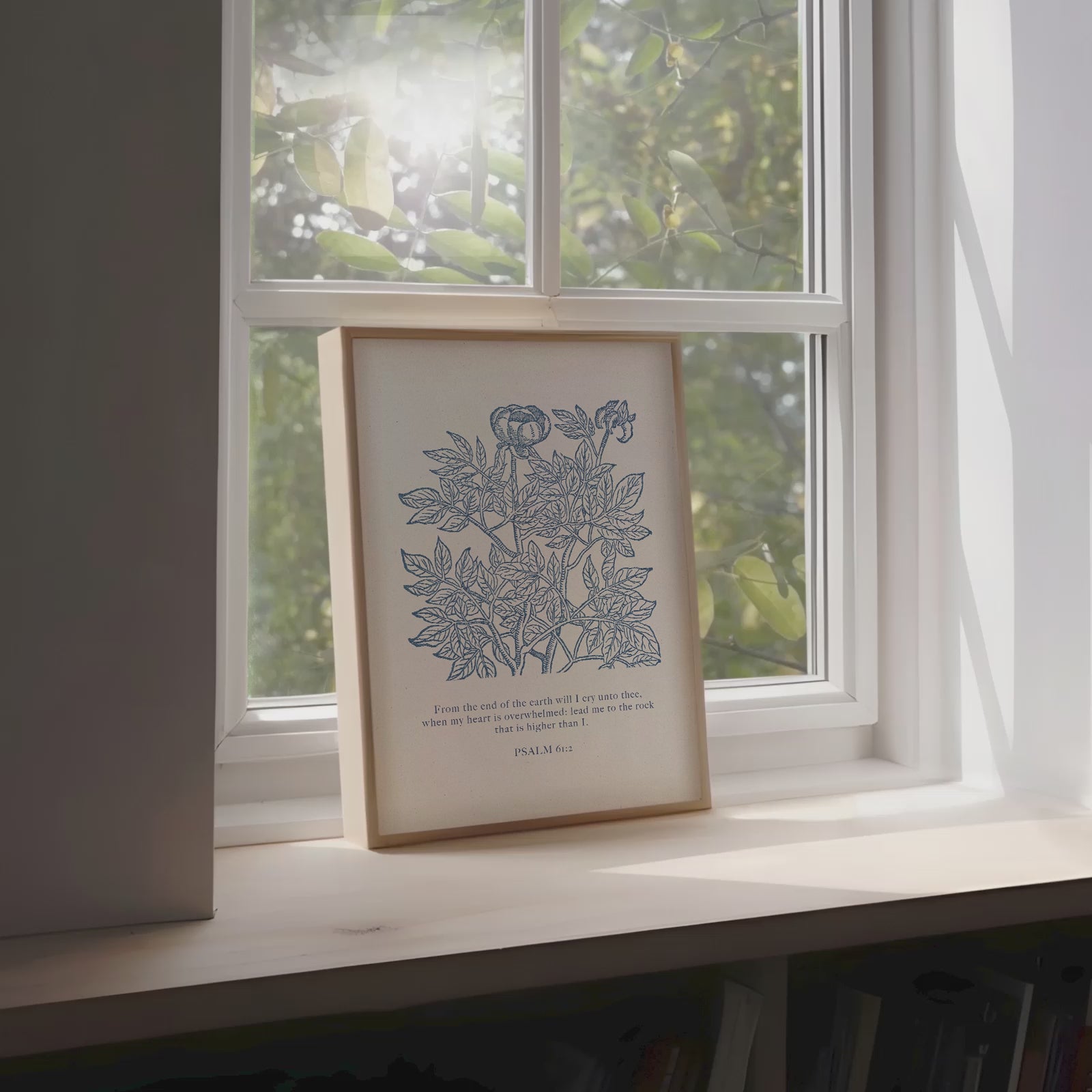 Psalm 61:2 – Vintage Botanical Scripture Print